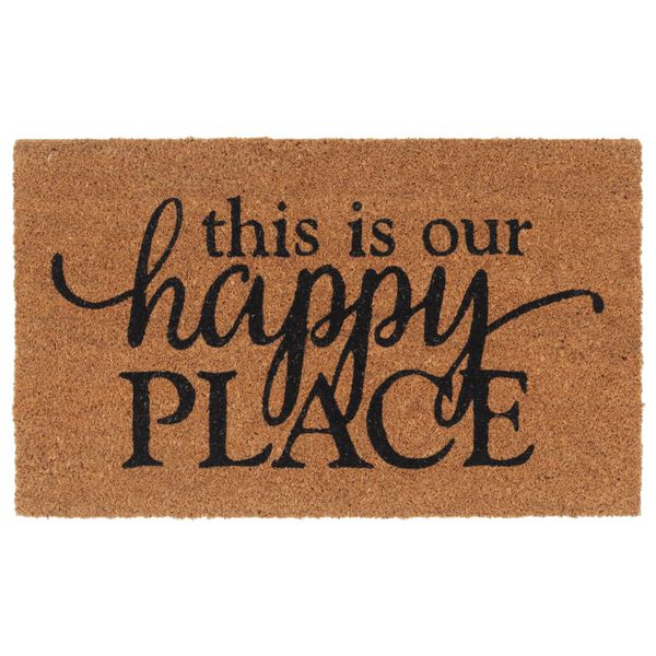 vidaXL durvju paklājs, dabīga krāsa, 45x75 cm, pūkaina kokosa &scaron;ķiedra