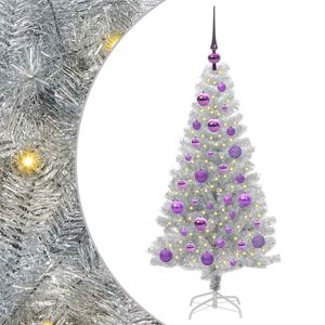vidaXL Ziemassvētku eglīte Sudraba 120 cm PET