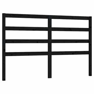 vidaXL gultas galvgalis, melns, 166x4x100 cm, priedes masīvkoks