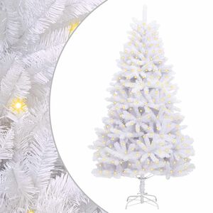 vidaXL Mākslīgā Ziemassvētku eglīte 300 LED PVC un tērauds Balts