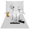 vidaXL fotostudijas komplekts &ndash; lampas, lietussargi, fons, reflektori