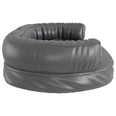 vidaXL ergonomiska suņu gulta, pelēka, 88x65 cm, mākslīgā āda