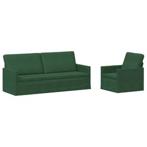 vidaXL Dīvānu komplekts 2 pcs Džungļu zaļa Korduroja audums