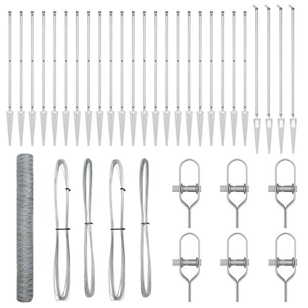 vidaXL Žoga āķis Sudraba 50 x 1,2 m (50 mm acs) Tērauds