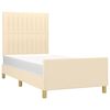 vidaXL gultas rāmis bez matrača, krēma, 90x190cm audums