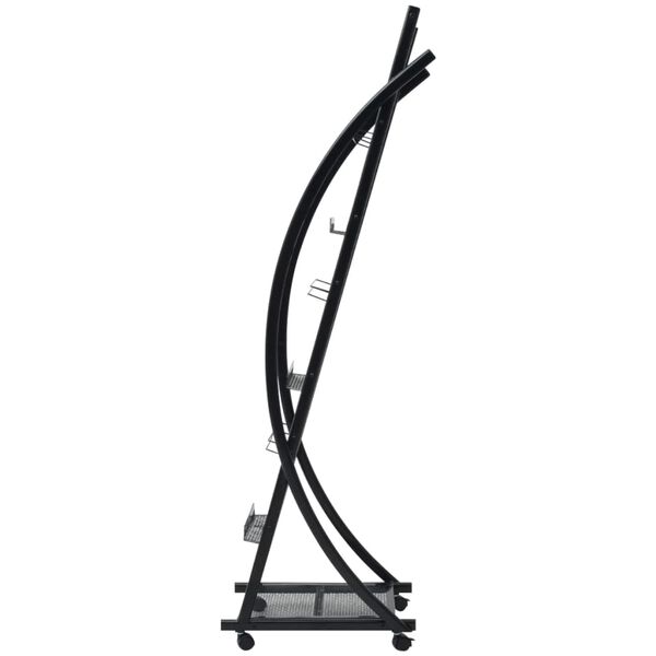 vidaXL žurnālu plaukts, 40x32x131 cm, melns, A4