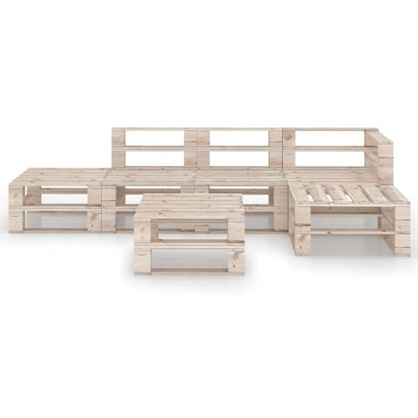 vidaXL 6-daļīgs dārza pale&scaron;u mēbeļu komplekts, priedes koks