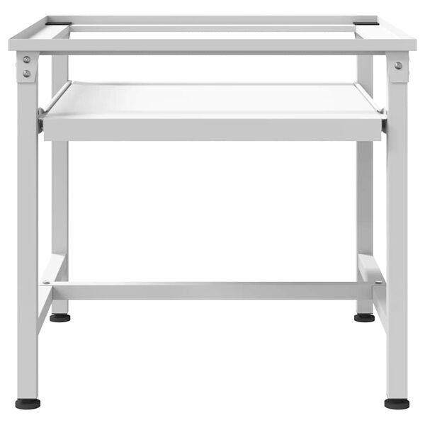 vidaXL veļasma&scaron;īnas statīvs ar izvelkamu plauktu, balts