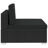 vidaXL 3-daļīgs dārza dīvāna komplekts ar matračiem, melns PE pinums