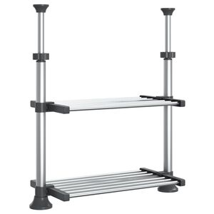 vidaXL virtuves plaukts, 50x25x(50-70) cm, alumīnijs