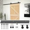 vidaXL Slīdo&scaron;ās durvis Dabiska un melna 90 x 210 cm Priedes masīvkoks