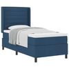 vidaXL Kastītes atsperu gulta ar spilvenu Zila 200 x 90 cm audums