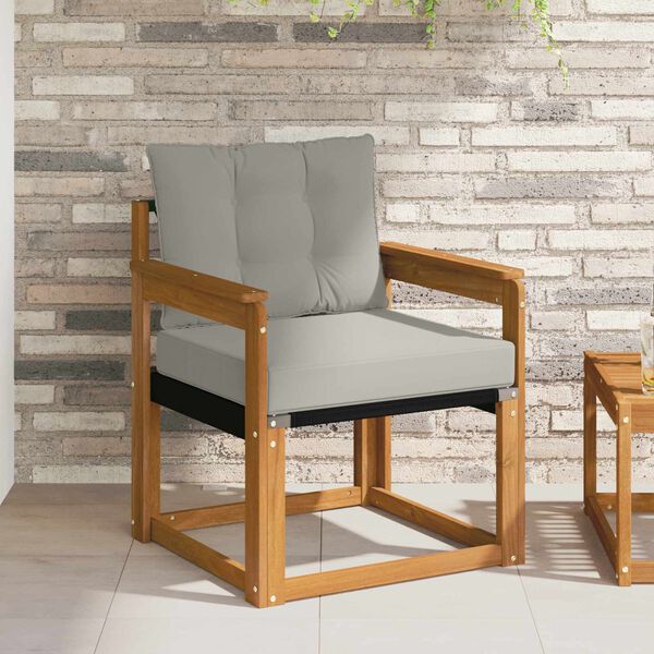 vidaXL Āra dīvānu komplekts Cieta akācijas koks un tekstilēns