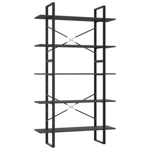 vidaXL 5-līmeņu grāmatplaukts, pelēks, 100x30x175cm, inženierijas koks