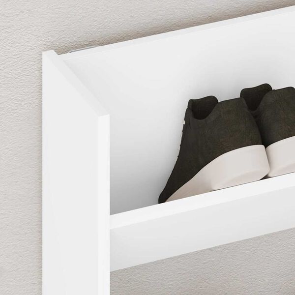 vidaXL sienas apavu plaukts, 80x18x90 cm, balts, inženierijas koks