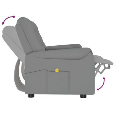 vidaXL divvietīgs masāžas krēsls ar glāžu turētāju, pelēks