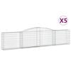 vidaXL arkveida gabiona grozi, 5 gb., 400x30x80/100cm, cinkota dzelzs