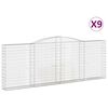 vidaXL arkveida gabiona grozi, 9 gb., 400x30x140/160cm, cinkota dzelzs