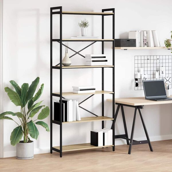 vidaXL Grāmatu plaukts Sonoma ozols 40 x 30 x 85 cm Inženierijas koks