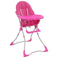 vidaXL bērnu barošanas krēsls, rozā ar baltu
