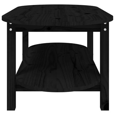 vidaXL kafijas galdiņš, melns, 110x55x45 cm, priedes masīvkoks