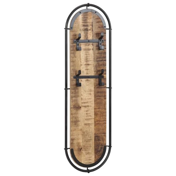 vidaXL sienas drēbju pakaramie ar 4 āķiem, 2 gab., mango masīvkoks