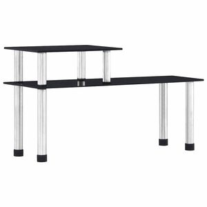 vidaXL virtuves plaukts, 45x16x26 cm, melns rūdīts stikls