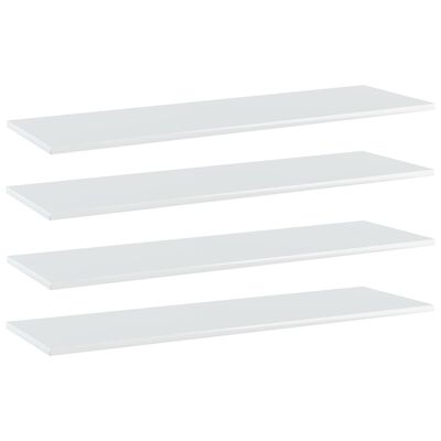 vidaXL plauktu dēļi, 4 gab., balti, 100x30x1,5 cm, skaidu plāksne