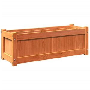 vidaXL dārza puķu kaste, vaska brūnas, 90x31x31 cm, priedes masīvkoks