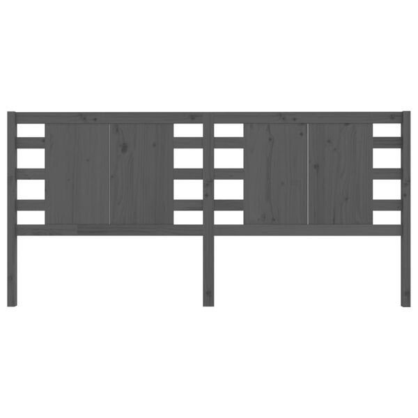 vidaXL galvgalis, pelēks, 146x4x100 cm, priedes masīvkoks