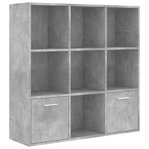 vidaXL grāmatu plaukts, betona pelēks, 98x30x98 cm, inženierijas koks