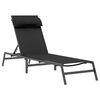 vidaXL Sauļo&scaron;anās krēsls Melns un Anthracite 197 x 54 x 86 cm Tērauds