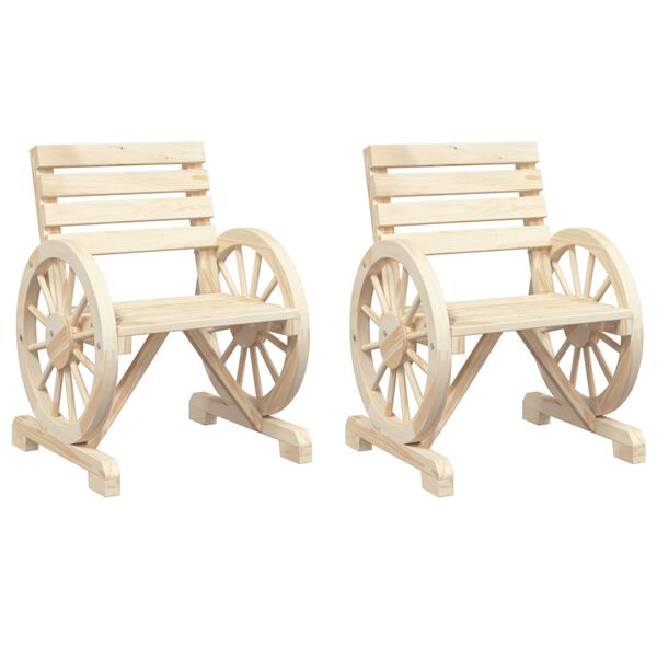 vidaXL dārza krēsli, 2 gab., 58x58x78,5 cm, egles masīvkoks