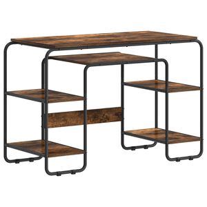 vidaXL Galds ar uzglabā&scaron;anu Kūpināts ozols 113,5 x 52 x 75,5 cm