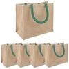 vidaXL Džutas somas 5 Dabiska un zaļa 26 x 22 x 14 cm 100% Tossa džuta