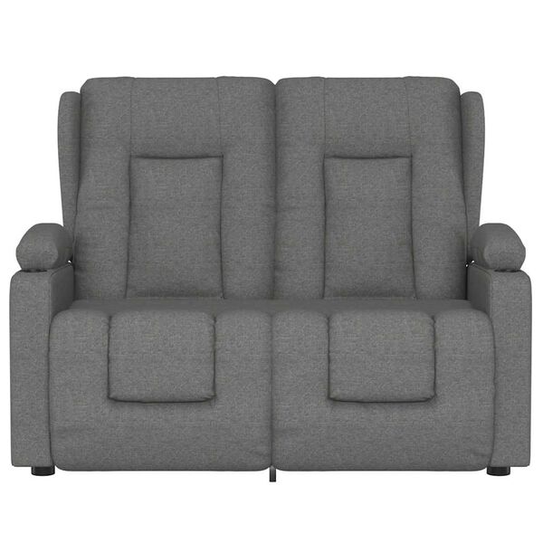 vidaXL divvietīgs masāžas krēsls ar glāžu turētāju, gaiši pelēks