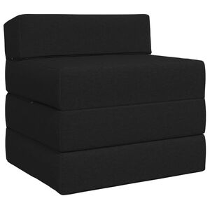 vidaXL Salokāms dīvāngulta Melns 200 x 70 x 15 cm Audums