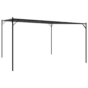 vidaXL nojume, antracītpelēka, 4x4 m, 180 g/m&sup2;, audums un tērauds