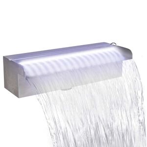 Baseina ūdenskritums, strūklaka ar LED, nerūsējo&scaron;s tērauds, 30 cm