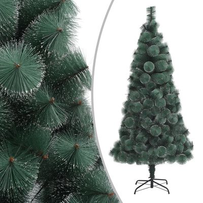 vidaXL izgaismota Ziemassvētku egle, zaļa, 150 cm, PVC un PE