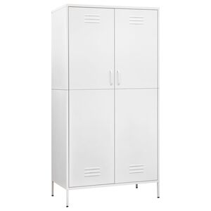 vidaXL skapis, 90x50x180 cm, tērauds, balts