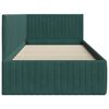 vidaXL Stūra gultas rāmis Tumši zaļš 90 cm x 200 cm Samts