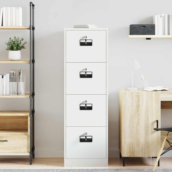 vidaXL Dokumentu skapis ar atvilktni 2 pcs Balts 44 x 50 x 139 cm