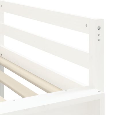 vidaXL bērnu gulta ar slidkalniņu, balts, 80x200 cm, priedes masīvkoks