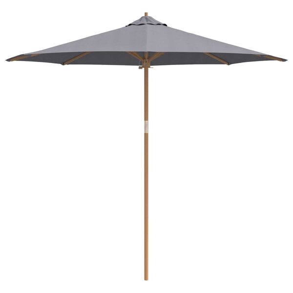 vidaXL Dārza parasols Tum&scaron;i pelēks &Oslash; 270 x 260 cm Bambuss