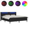 vidaXL Gultas rāmis ar LED sloksnēm Melns 180 x 200 cm Mākslīgā āda