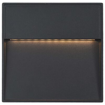 vidaXL āra sienas LED lampas, 2 gab., 3 W, melnas, kvadrāta forma