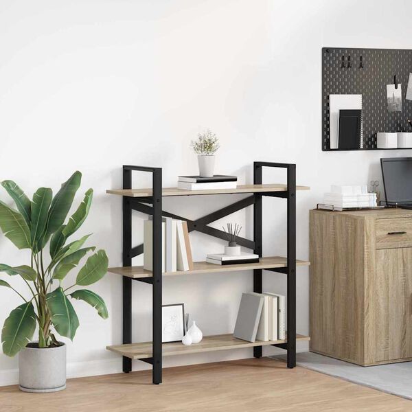 vidaXL Grāmatu plaukts Sonoma ozols 100 x 33,5 x 102 cm