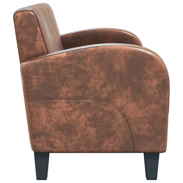 vidaXL dīvāns, divvietīgs, mākslīga zam&scaron;āda, brūns