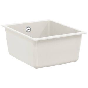 vidaXL Izlietne Balts 370 x 460 mm 80% Kvarts un 20% Sveķi